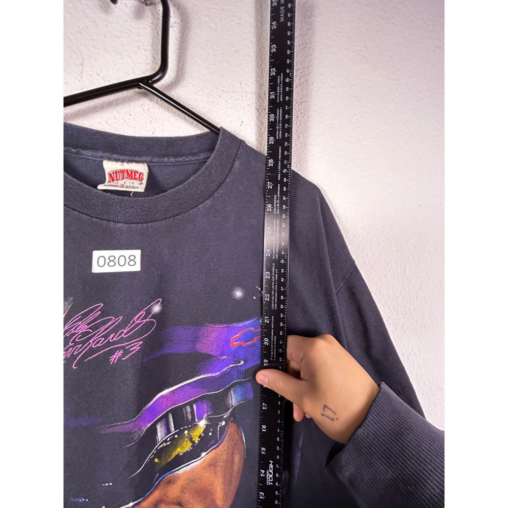 Vintage Nutmeg Mills Dale Earnhardt The Intimidator NASCAR T-Shirt XL Black 90s - Picture 5 of 5
